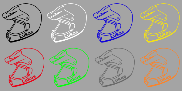 Aufkleber Helm Wunschname